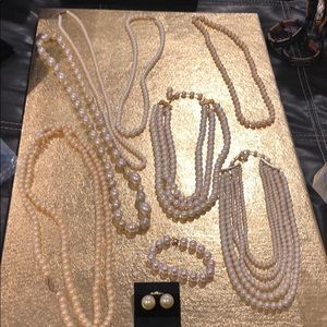 Faux Pearl Jewelry Lot